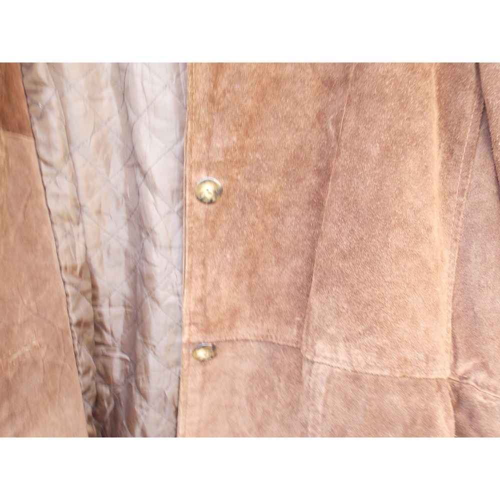 Casual Corner Suede Leather Barn Jacket Vintage Women Size 12 Brown Made Italy - Picture 6 of 9